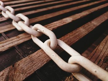 Close-up of rusty metal chain