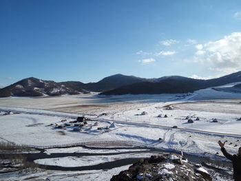 Scenic view of mountains against sky