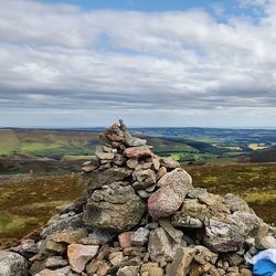 Scenic view of landscape against cloudy sky