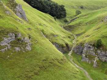 High angle view of valley