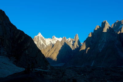 Landscape of karakorum mountain in summer, khuspang camp, k2 laila peak and gondogoro glacier