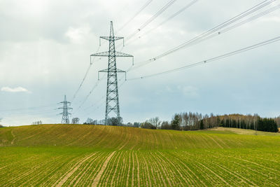 High voltage electricity pylons and power lines