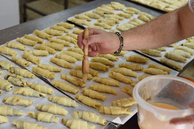 Close-up of person preparing food