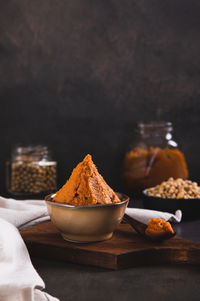 Close-up of food on table