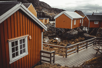 Typical norwegian stilt fishermen's huts