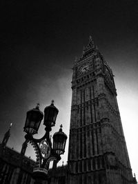 Low angle view of big ben against sky