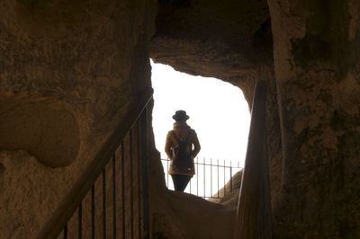 Woman in tunnel