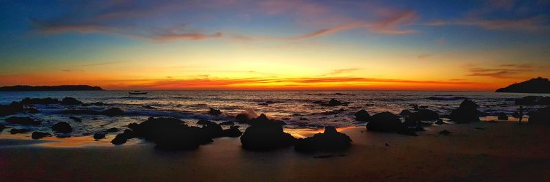 Scenic view of sea during sunset