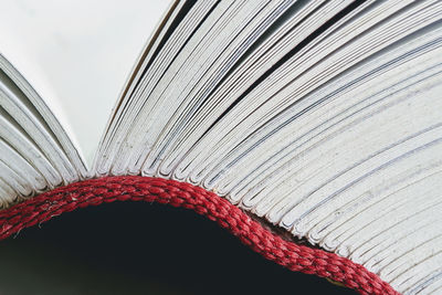 Extreme close-up of open book