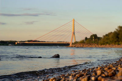 View of bridge over sea against sky