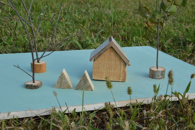 Model of a wooden house as a family property