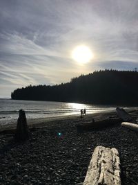 Scenic view of sea at sunset