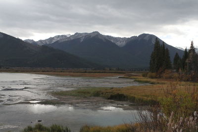 Scenic view of mountains against sky