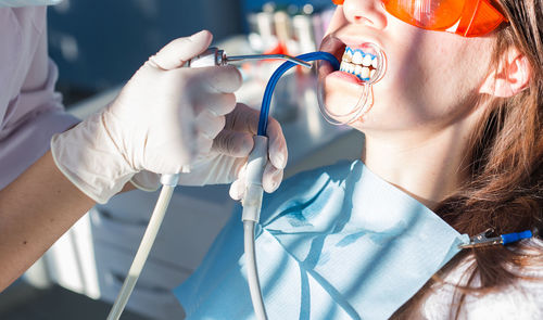 Woman at dentist