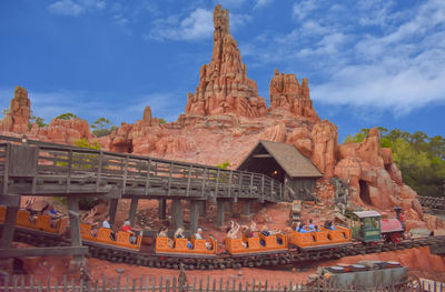 Panoramic view of temple building against sky