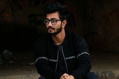 Young man looking away