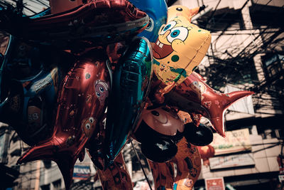 Low angle view of carousel at amusement park