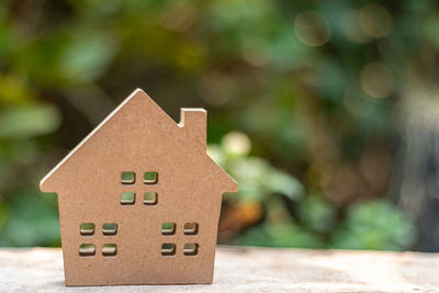 Close-up of stuffed toy on wood