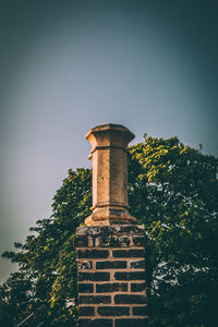 Low angle view of built structure against clear sky