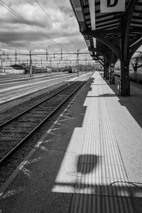 Empty railroad station platform