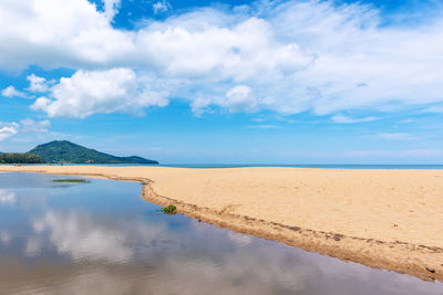 Scenic view of beach against sky