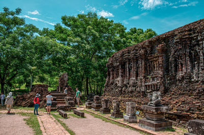 Group of people in temple