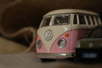 Close-up of toy car