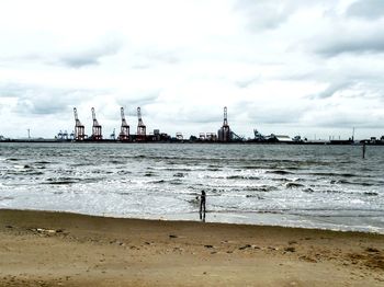 Scenic view of beach against sky