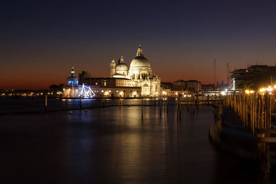 Grand canal against santa maria della salute during night