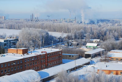 Scenic view of snow covered landscape