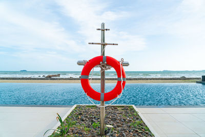 Low angle view of sea against sky