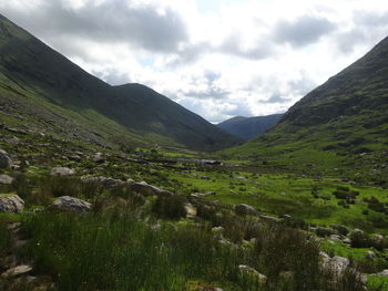 Scenic view of mountains against sky