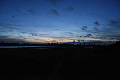 Scenic view of silhouette landscape against sky during sunset