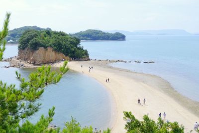 High angle view of beach against sky