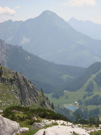 Scenic view of mountains against sky