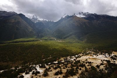 Scenic view of mountains against sky