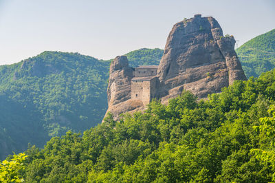 The ancient castello della pietra near vobbia in the antola natural regional park