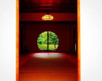 Illuminated entrance of building