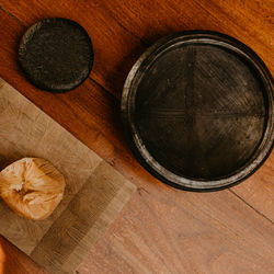 High angle view of food on table
