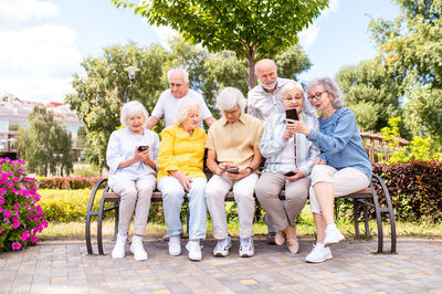 Group of friends enjoying picnic