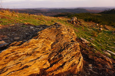 Scenic view of land against sky