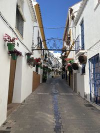 High angle view of street amidst buildings in city of estepona 