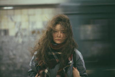 Close-up portrait of young woman