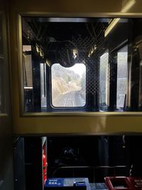 Train seen through window