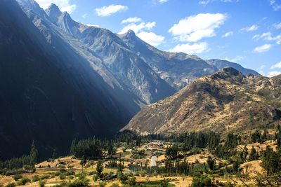 Scenic view of mountains against sky