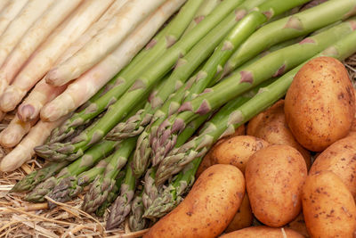 High angle view of vegetables