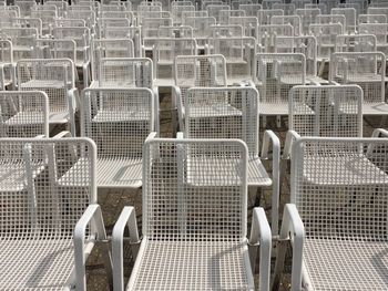 Full frame shot of empty chairs