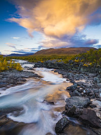 View of river in mountains