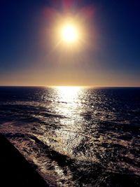 Scenic view of sea against sky at sunset