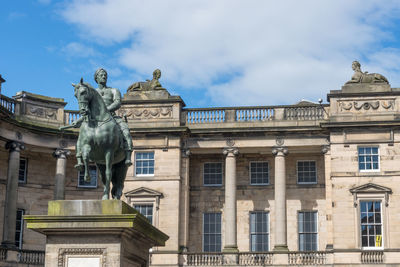 Low angle view of statue of building